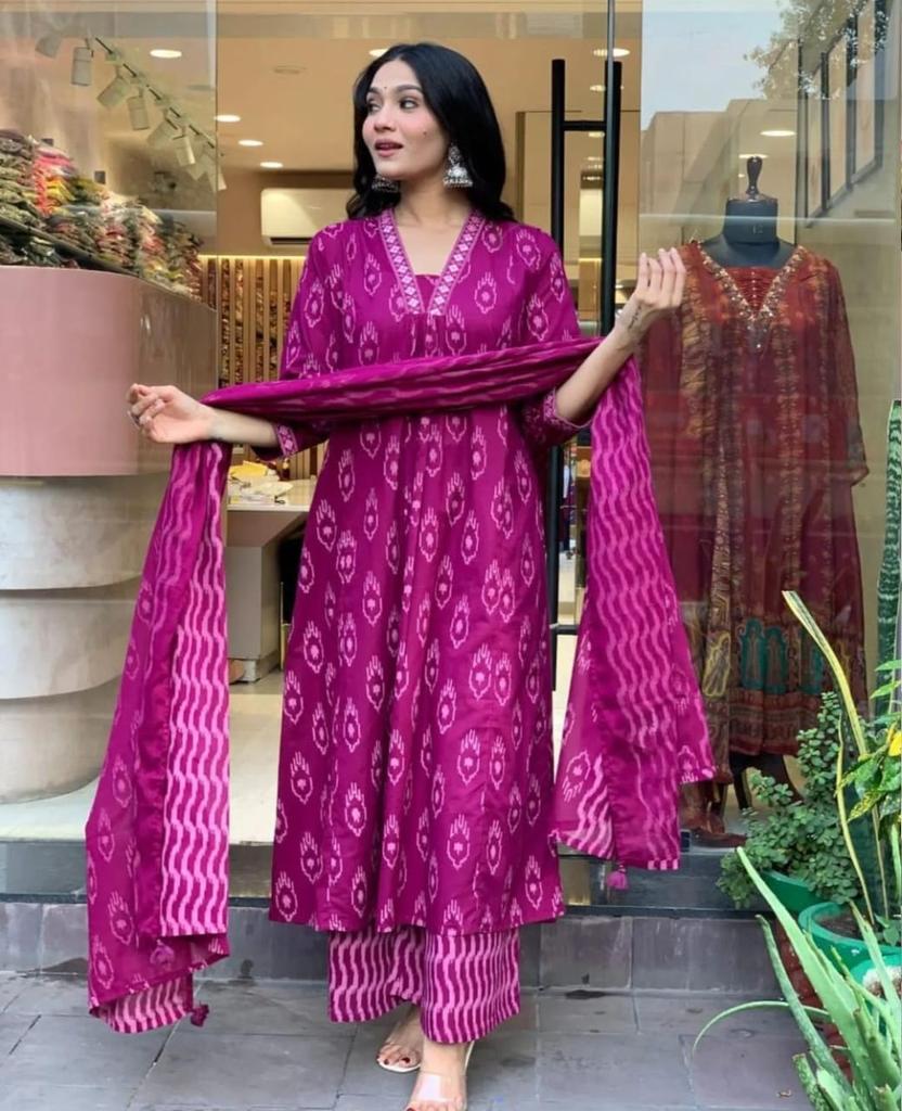 Indian Women Designer Kurta Pant Dupatta Set Bollywood Top Tunic Kurti Salwar Suit