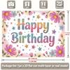 2D Boho Flower Happy Birthday Photography Background for Girls