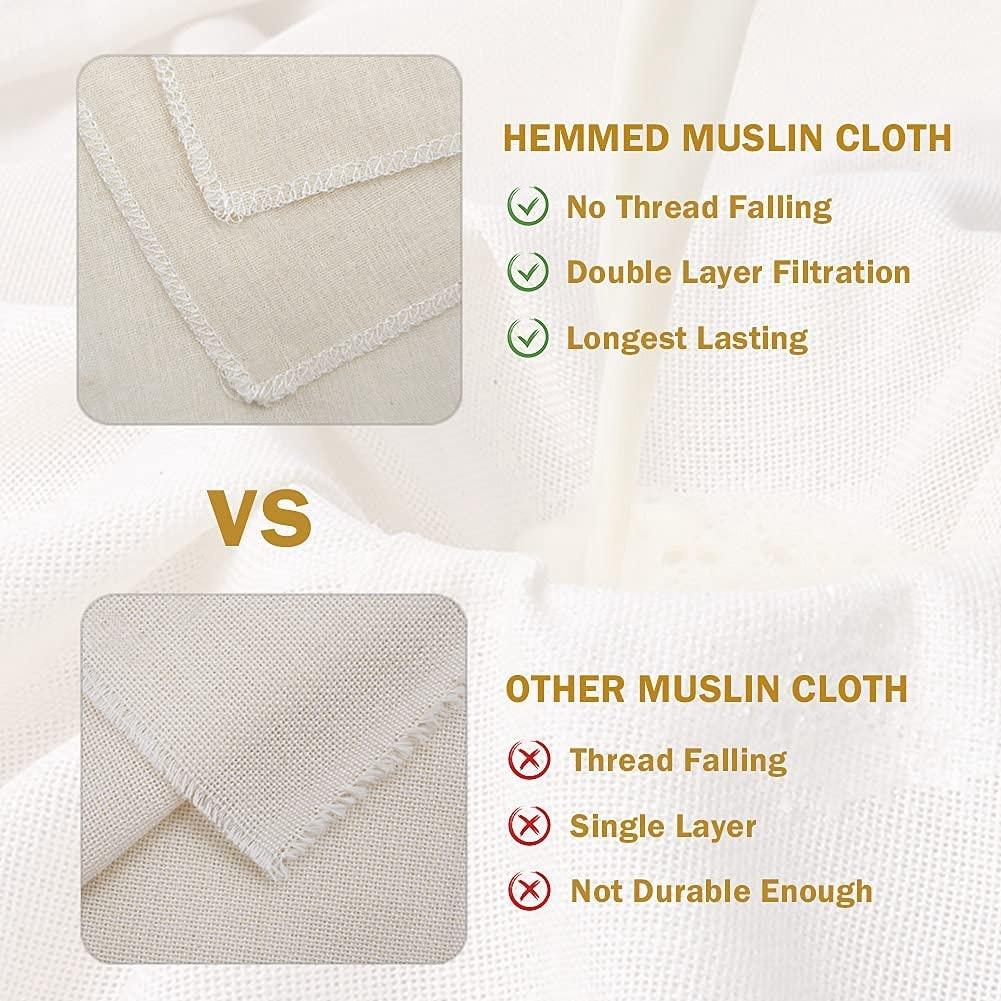 BHBL 6 Pack Cheeseclothes, Unbleached Pure Cotton Muslin Clothes Soft Square Cheese Clothes for Cooking, Straining, Baking