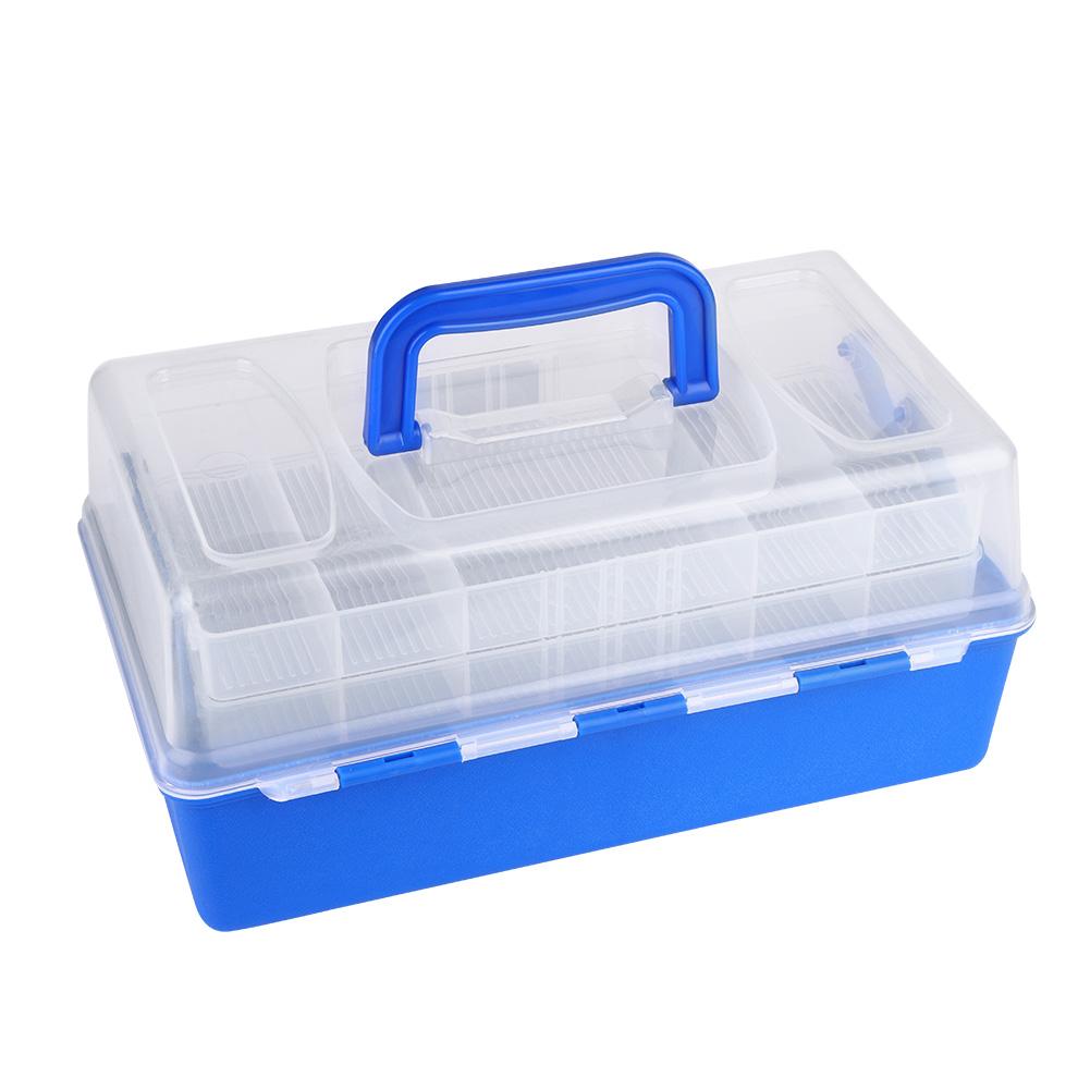 3 Layers Plastic Fishing Tackle Accessory Storage Hodler Box for Lures Hooks