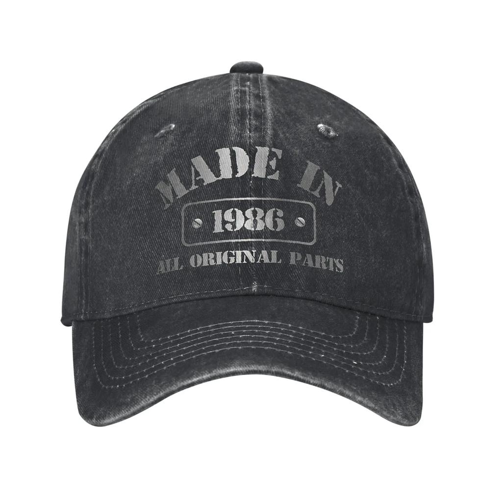 Unisex Vintage  Birthday Year  Years Old Printed Hats Vintage Distressed Denim Baseball Cap Adjustable