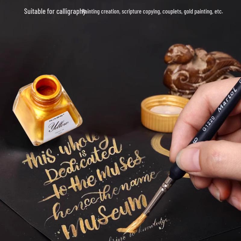 Feiluo Jin Mo Zhi Gold Powder Ink, Four Treasures for Writing Couplets & Chinese Painting, Vermilion Script Pigment.