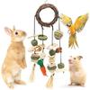 Grinding Natural Guinea Pigs Bunny Cage Accessories Molar Rattan Ring Buuny Chew Toy Rabbit Treats