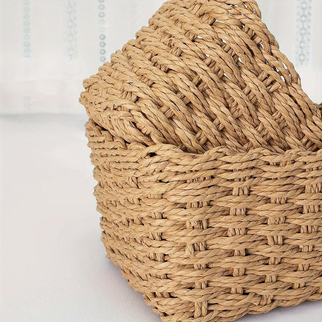 3pcs Paper Rope Storage Baskets for Organizing Container Bins for Shelves Cupboards Drawer,Small Woven Basket,Multifunctional