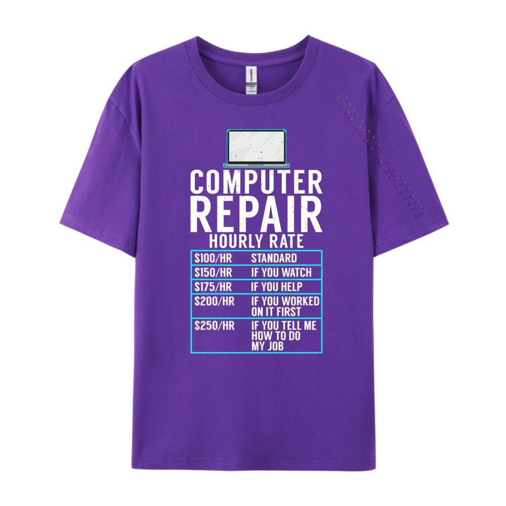 Computer Repair Hourly Rate Computer Technician Funny Shirts Adult T Shirt Mens Gifts Print Camisetas De Hombre