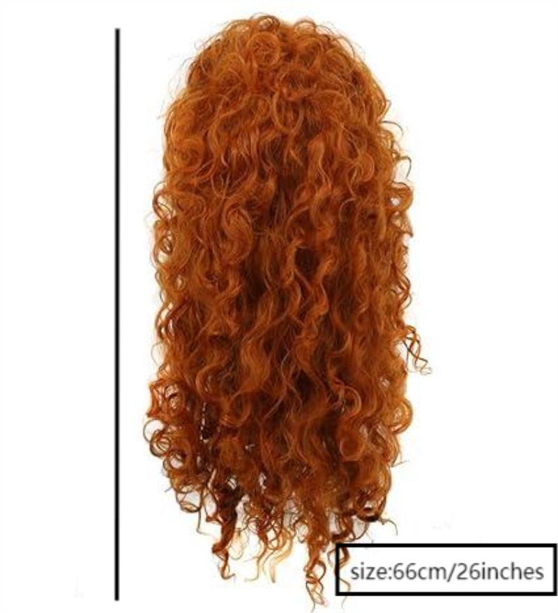 Red Brown Long Curly Hair Synthetic Wig Holiday Party Birthday Party Daily Wear