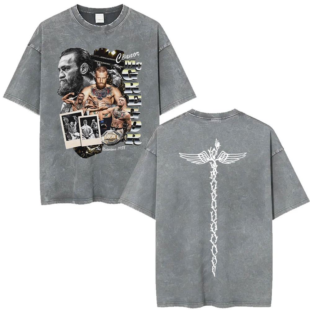 Benber vintage style Conor Mcgregor The Notorious Gewassen Vintage T-shirts Mannen Vrouwen Mode Geweld Esthetische T-shirts Zomer Tops Oversized T-shirt XL