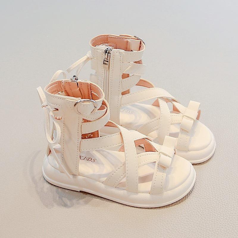 Baotou Girls' Roman Sandals - Soft Sole, Non-Slip, Princess Style Summer Beach Shoes 2026