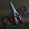 Multifunctional Stainless Steel Fishing Pliers with Elbow Hooks, Colored Titanium Alloy Open Loop Wire Cutters and Anti-slip Lead Pressing Handles