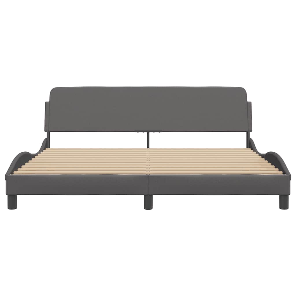 Dover Bed Frame Gray 180 x 200 cm Faux Leather