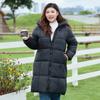 Herbst und Winter Damen verdickte Kapuzenjacke lose mittellange winddichte warme Jacke