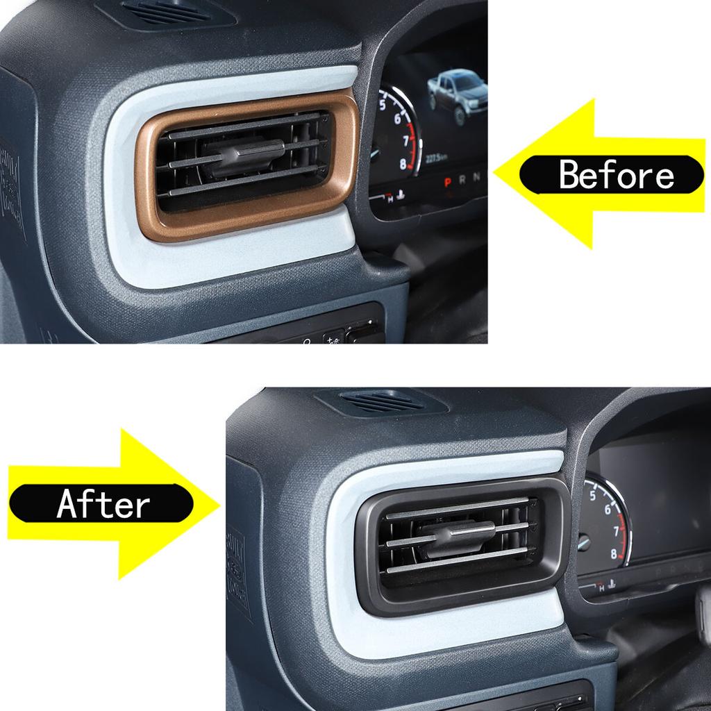 Matte Black Dashboard central Air Vent Outlet Cover Trim For Ford Maverick 22-23