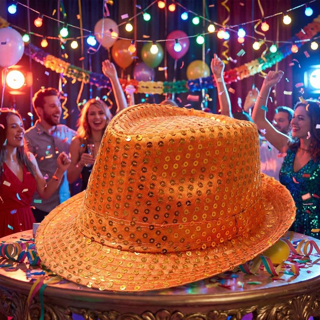 Sequined Jazz Hat for Stage and Christmas - Perfect Party Gift for Kids and Adults