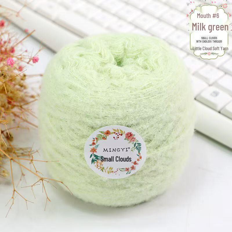 6-Strand Mousse Cloud Soft Scarf Hat Crochet Kit - Handmade Snow-Step DIY Milk Waffle Stitch Yarn