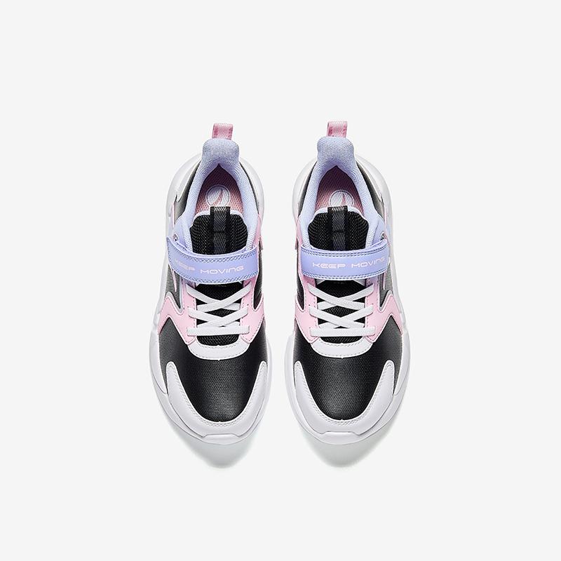 Anta Kids Synthetic Leather Fabric Trendy Versatile Lightweight Shock Absorbing Low Top Running Shoes Men running shoes Black White Blue A22445582N-2