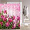 Dreamy Love Tulip Shower Curtain - Water-Resistant Polyester, Machine Washable, Artsy Bath Decor for Valentine's Day, All-Season