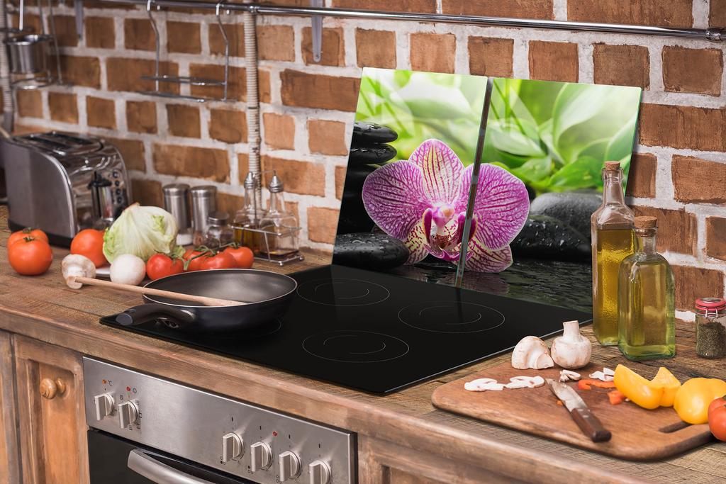 GLAS-KOCHFELD-SCHUTZPLATTE 70x52 ORCHIDEE