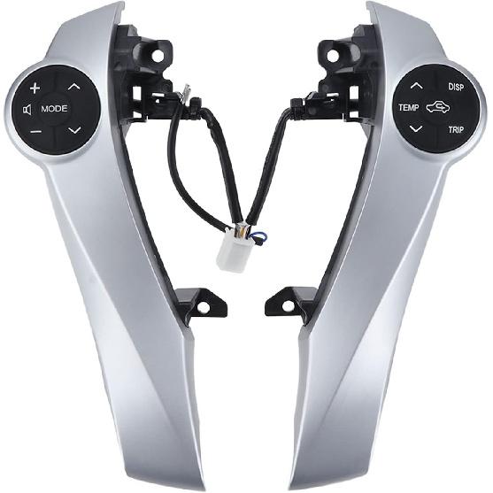 

Steering Wheel Switch Control Buttons Steering Wheel Trim with Multifunctional Buttons Silver Replacement for 2009‑2014