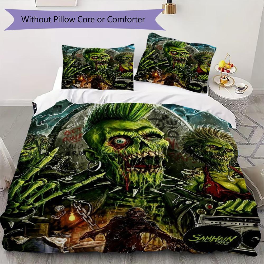 Glam-style horror movie Pattern Bedding,Quilt Set Quilt Cover Pillowcase Home Birthday Gift (1*duvet cover+2*pillowcase,without core)ZSJT0917191