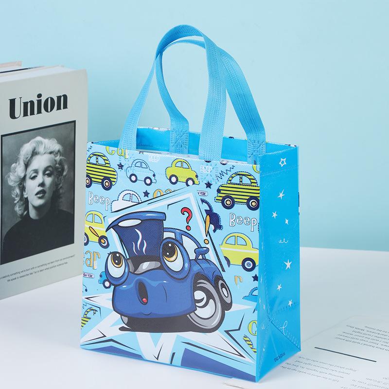 StoBag, Cartoon Car Themed Gift Tote Bags, Fun, Eco-Friendly, Reusable For Children's Day, Birthday, Party Supplies, Packaging