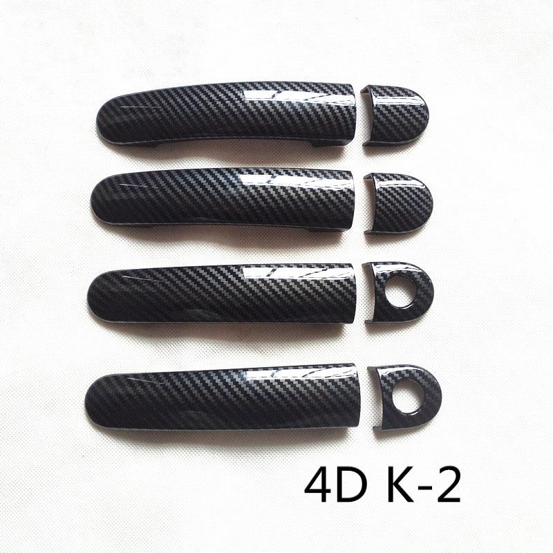 Door Handle Plastic Imitation Carbon Fiber Cover Trim Fit for Volkswagen VW Polo Mk4 Mk5 6R Car Accessories Styling Stickers