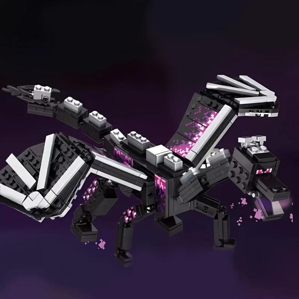 246 Stück Schwarzer Pixel Drache Filmmodell Bausteine, Halloween-Geschenke, Weihnachtsgeschenke, Geburtstagsgeschenke