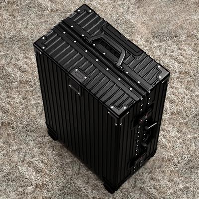 20 Inch Aluminum Frame Rolling Luggage for Women Men - Spinner Wheel Suitcase with Combination Lock