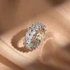 European and American Style Zircon Ring: Exquisite, Full Diamond-Inlaid, Niche Jewelry for Women