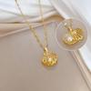 Moderna y Lujosa Cadena para Clavícula de Acero Inoxidable, Personalizable y Versátil, con Colgante de Ostra y Perla en Forma de Corazón de Melocotón