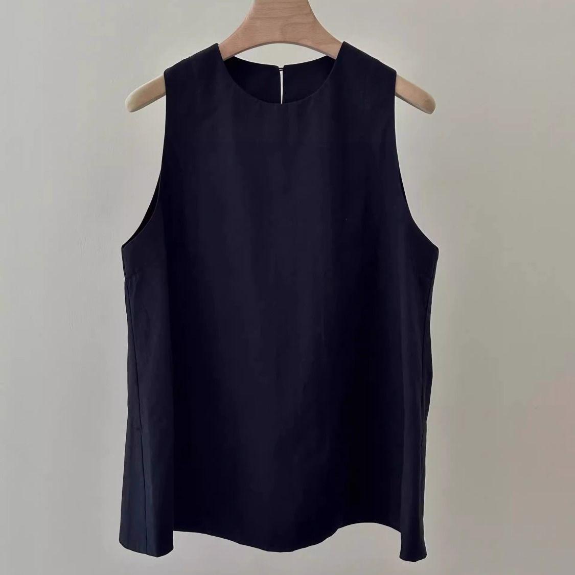 Chic Korean Style Women s White Sleeveless Bamboo Cotton Linen Vest 2026 Summer Design XL 105-115 cm