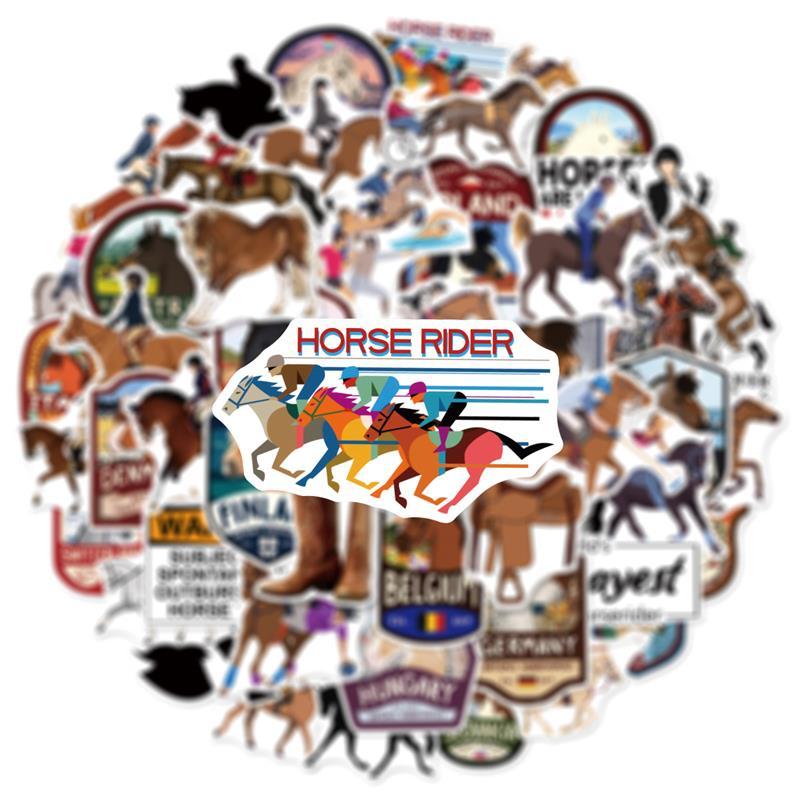 50Pcs Cartoon Cute Galloping Horse Pony Graffiti Stickers Waterproof Decals For Fridge Guitar Laptop Motorcycle Skateboard Toy