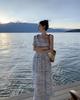 French Oil Painting Style One-Shoulder A-Line Beach Dress