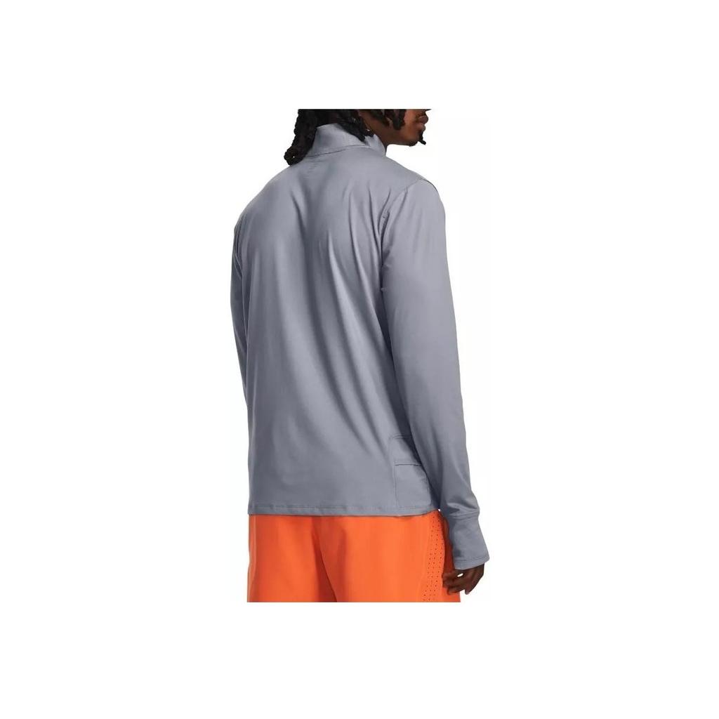 Under Armour Solid Color Stand Collar Half Zip Long Sleeve Raglan American Vintage T-Shirt Men Tops 1379288-035