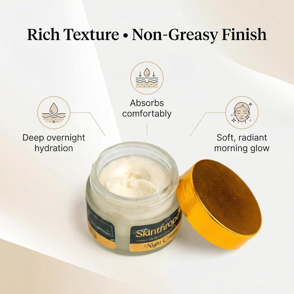 Kumkumadi Night Cream 50g – Reduces Pigmentation, Dark Spots & Uneven Skin Tone, Night Cream, For Men & Women, Paraben-Free