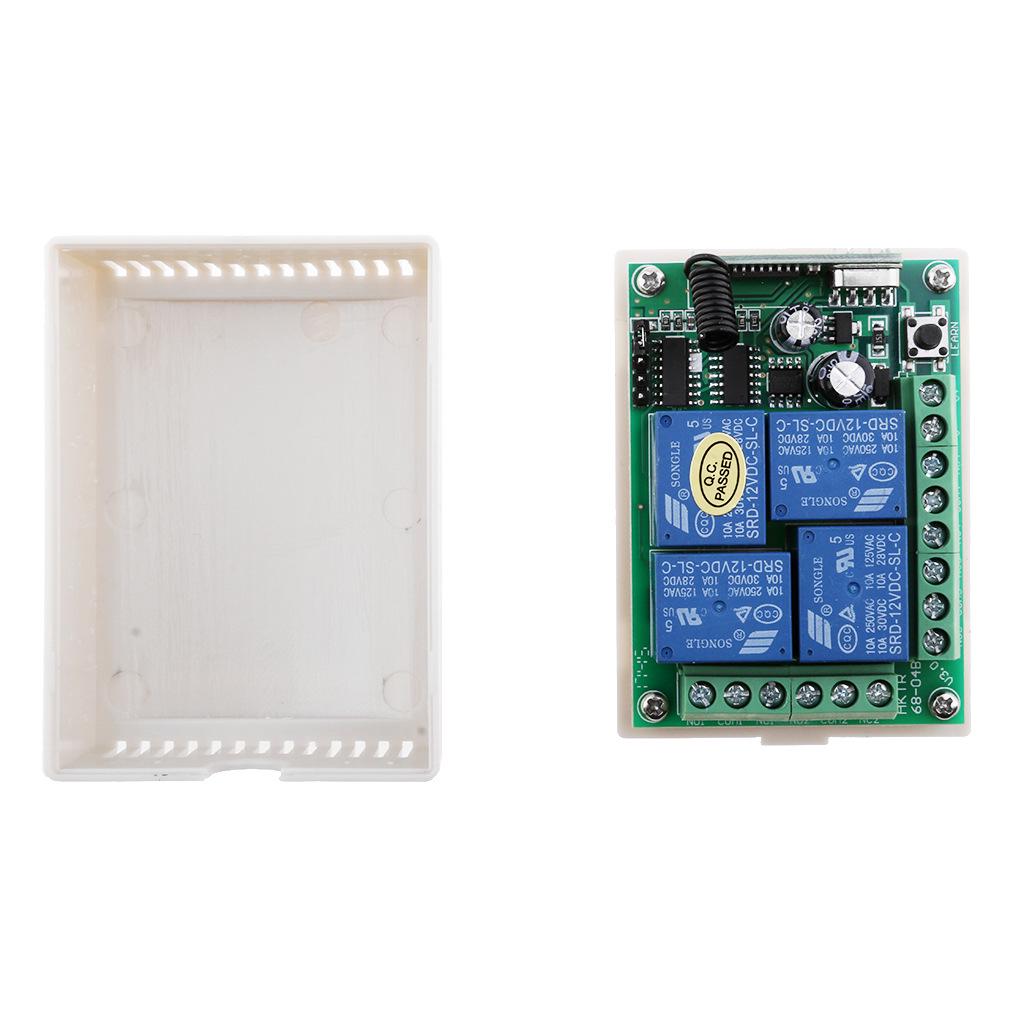 12V 4-Way Wireless Remote Control Switch with 10A Relay & White Duck Egg Remote Control Momentary