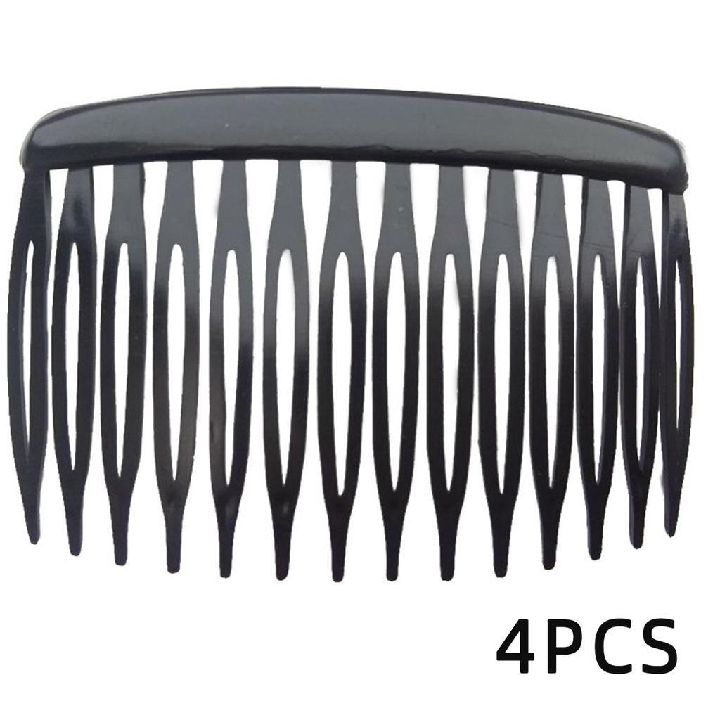 4Pcs French 14 Teeth Hair Comb Hair Accessories Straight Teeth Hair Clip Hair Side Comb Bridal Wedding Veil Comb Retro Effect