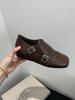 Inner height increase, small man, retro Brock British style buckle, velvet, warm one-pedal loafers, cotton shoes.