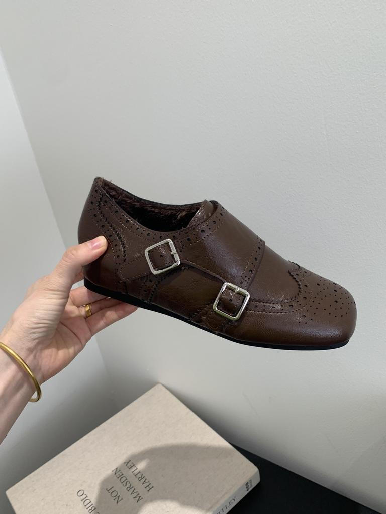 Inner height increase, small man, retro Brock British style buckle, velvet, warm one-pedal loafers, cotton shoes.