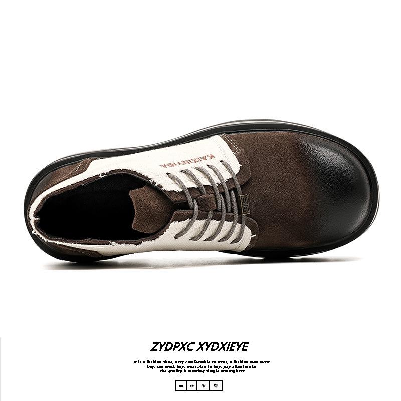 Street Shot Design Retro Derby Shoes Men's Platform Muffin Casual Leather Shoes Niche Men's Shoes 30399-E