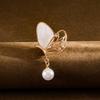 Elegant Butterfly Pendant Brooch with Pearl for Sweaters and Jackets