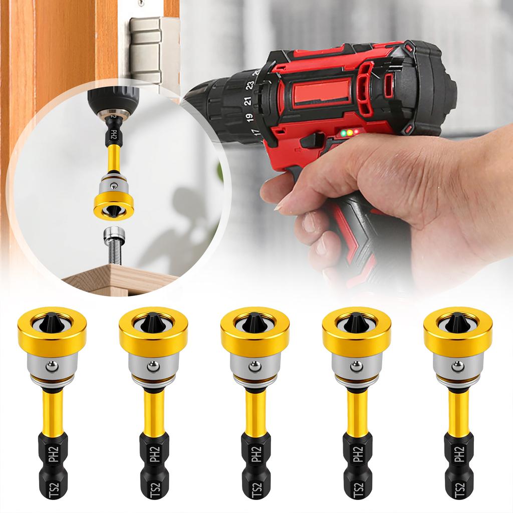 5Pcs 1/4 In Hex Shank Drywall Screw Setter 50mm PH2 Magnetic Drywall Screw Setter Bits for Plasterboard Sheetrock