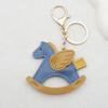 Women Leather Charms Bag Pendant KeyChain Cartoon Pony Rocking Horses Keyring Cute Animal Ornament Accessories