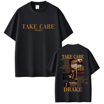 Rapper Drake Take Care Album Graphic T-shirt Men Women Hip Hop Fashion Pop Music Top Casual Cotton Vintage T-Shirt Streetwear