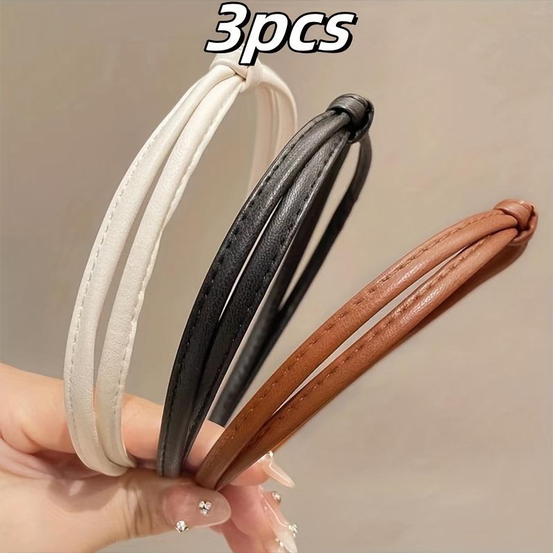 Eenvoudig Leren Smalle Rand Hoofdband voor Vrouwen Elegante Eenvoudige Gezichtsreiniging Hoofdband Mode Meisjes Haarband Haaraccessoires