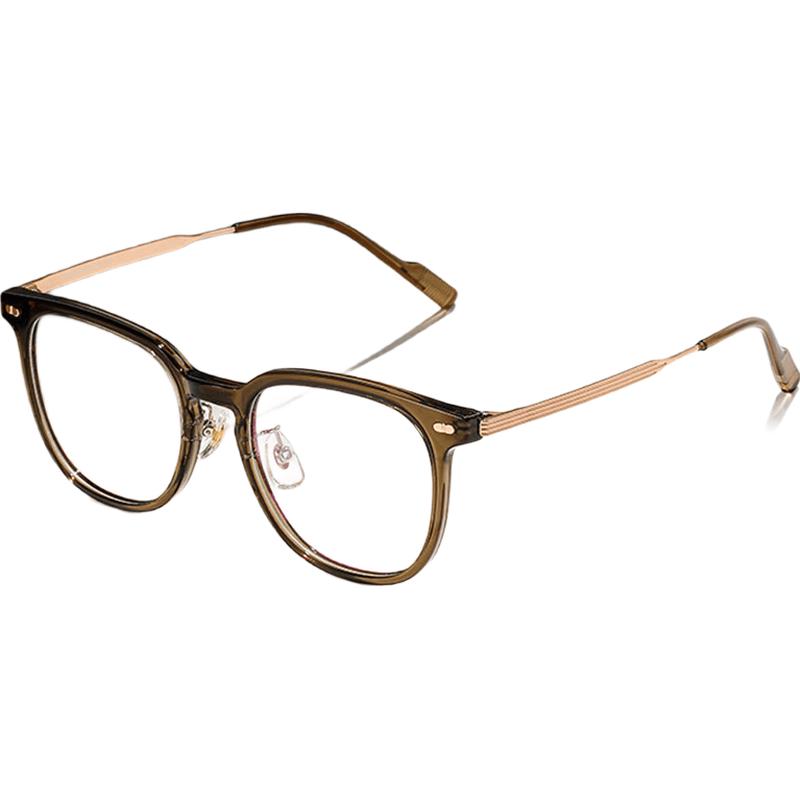 CAPONI Women s Transparent Tea Anti-Blue Light Square Glasses