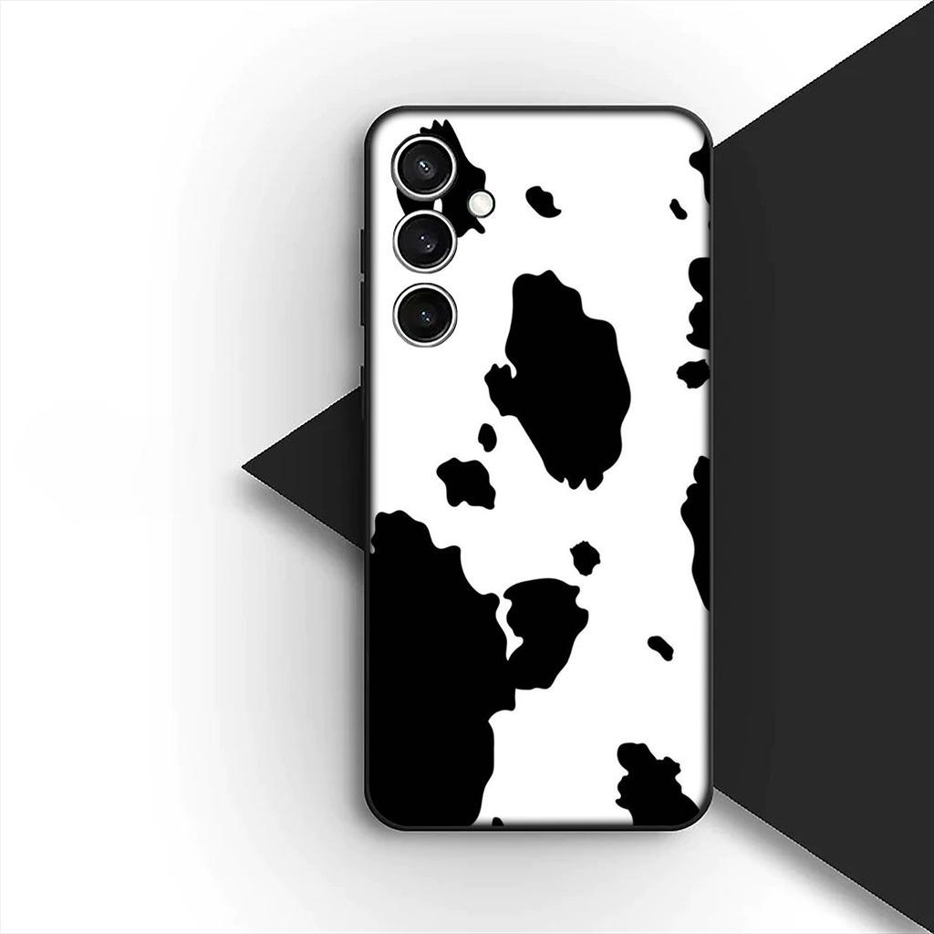 Cover for Samsung Galaxy S10 S8 S9 Plus A33 A34 A31 70 A71 A72 Note 20 9 8 S10E Casing Silicone Phone Case Cartoon Art Cow Print