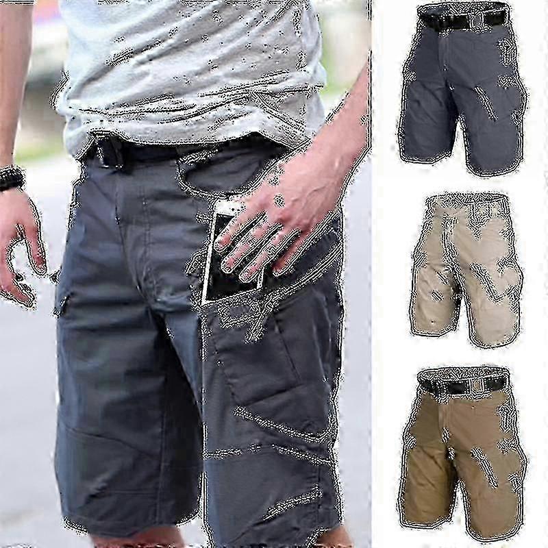 Men's Waterproof Cargo Shorts Relaxed Fit Water Resistant Work Hiking Shorts f54 25-26