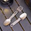 Titaniums Camping utensils Foldables Double Head Spoon Fork for Backpacking Hiking Outdoor Adventures Lightweight Terse Enduring Gear