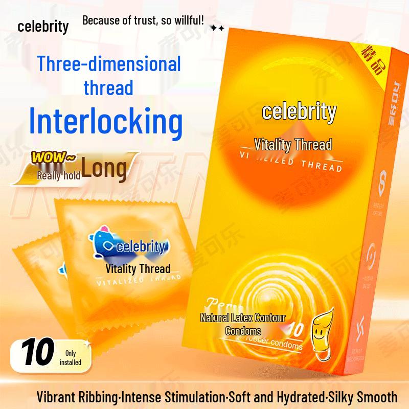 Celebrity Ultra-Thin Time-Delay Ribbed & Dotted Condoms - 10 Pack
