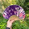 Flower Pattern Japanese Shell Folding Fan Shell Shape Chinese Style Fan Dance Fan  Home Decoration